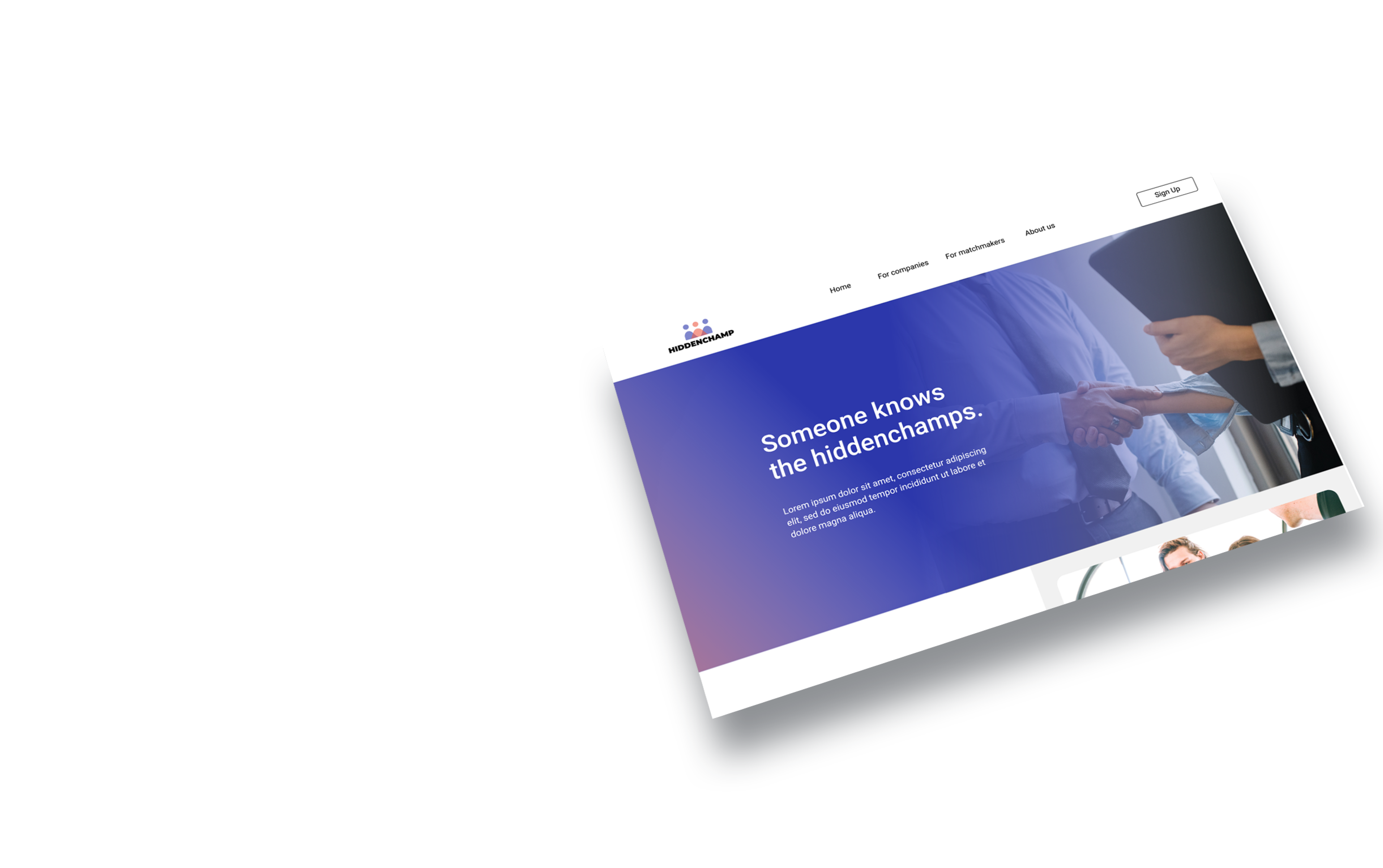 HiddenChamp employee-referral platform mockup