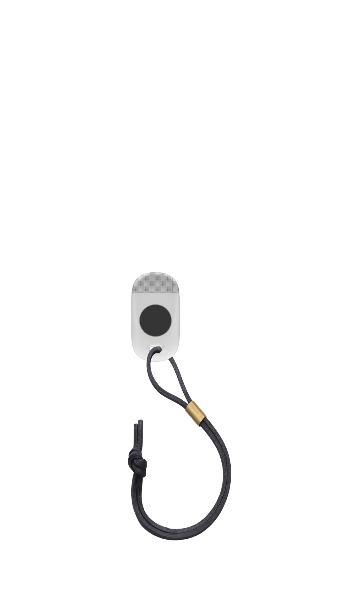 CAIO device with leather cord, studio shot