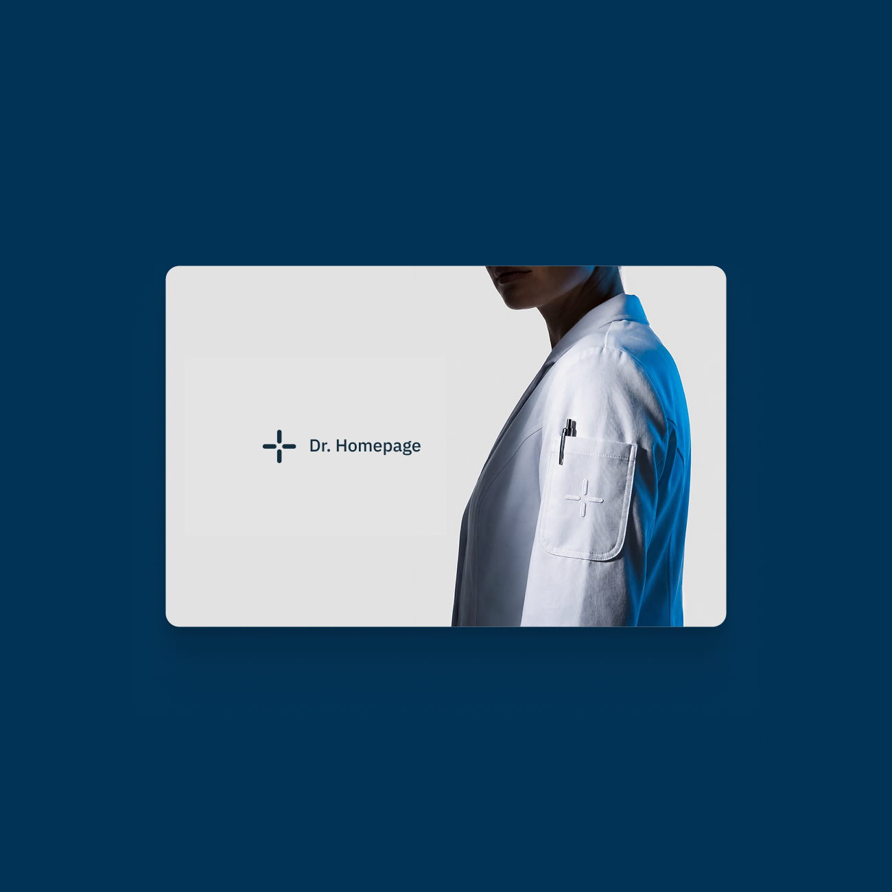 Doktor Homepage — the Dr. Homepage wordmark next to a physician in scrubs