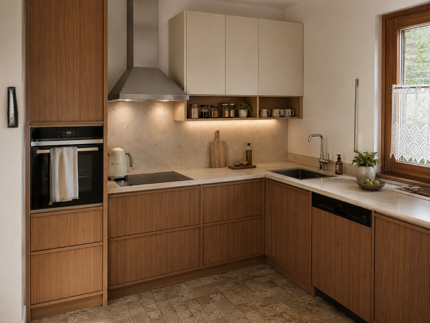 Kitchen output — warm honest palette